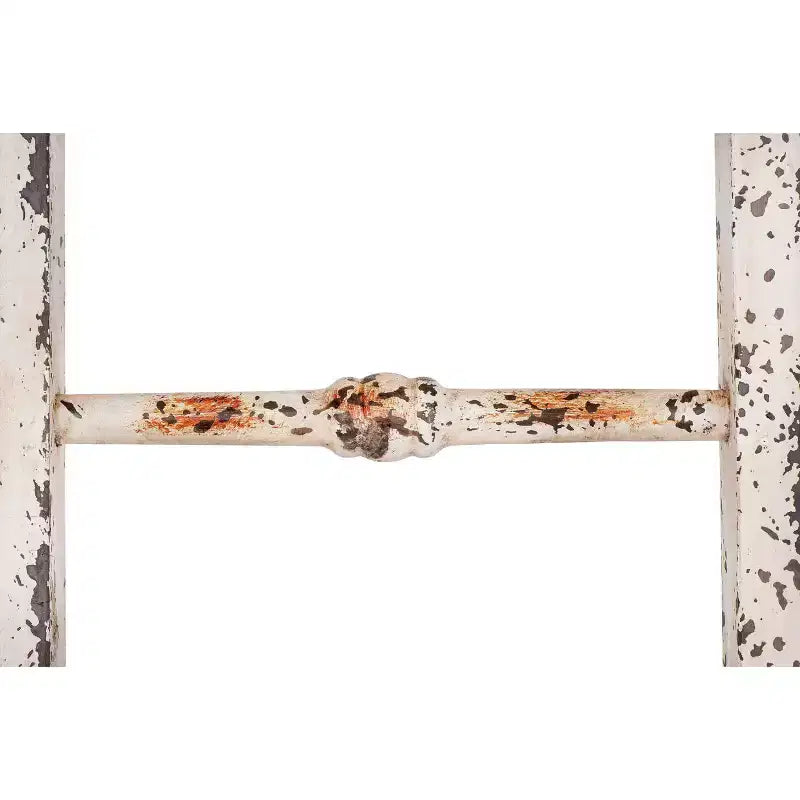 Échelle décorative en bois vieilli blanc 12,5"x69" - Porte-serviettes en pin, Porte-couvertures rustique