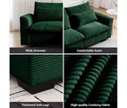 Canapé d'angle Nelly Large en Velours côtelé 157.5 avec Pouf de Rangement et 4 Coussins Lombaires