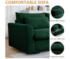Canapé d'angle Nelly Large en Velours côtelé 157.5 avec Pouf de Rangement et 4 Coussins Lombaires
