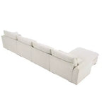 Canapé d'angle Nelly Large en Velours côtelé 157.5 avec Pouf de Rangement et 4 Coussins Lombaires