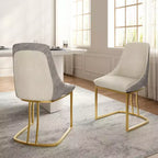 Chaise de salle à manger moderne à dossier haut avec pieds en métal, lot de 2