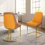 Chaise de salle à manger moderne à dossier haut avec pieds en métal, lot de 2