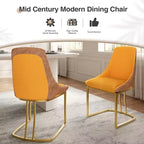 Chaise de salle à manger moderne à dossier haut avec pieds en métal, lot de 2