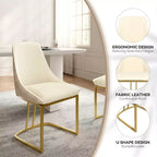 Chaise de salle à manger moderne à dossier haut avec pieds en métal, lot de 2