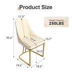 Chaise de salle à manger moderne à dossier haut avec pieds en métal, lot de 2