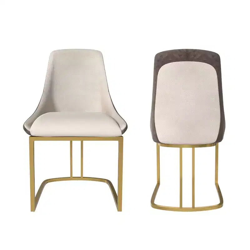 Chaise de salle à manger moderne à dossier haut avec pieds en métal, lot de 2