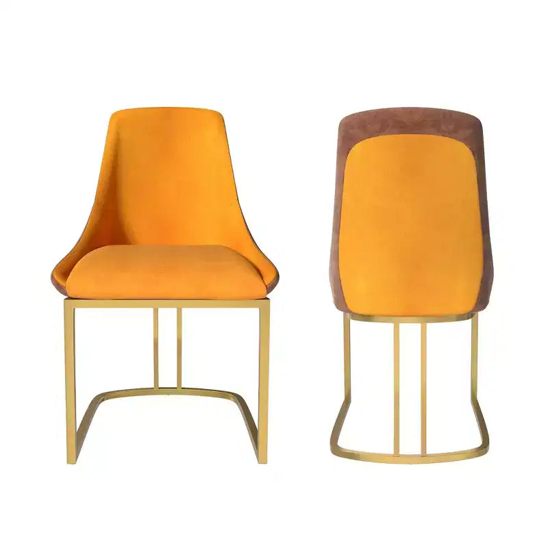 Chaise de salle à manger moderne à dossier haut avec pieds en métal, lot de 2
