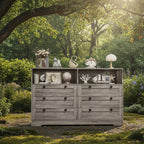 Dresser with 6 Drawers, Modern Wooden Chest of Drawers Storage with LED Lights for Bedroom, Living Room, Closet and Entryway
