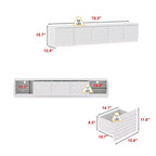 Meuble TV design minimaliste blanc, console multimédia : Lignes épurées, multi-compartiments et construction robuste.
