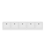 Meuble TV design minimaliste blanc, console multimédia : Lignes épurées, multi-compartiments et construction robuste.