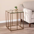 Table d'appoint contemporaine Nicholance avec plateau en verre - Champagne