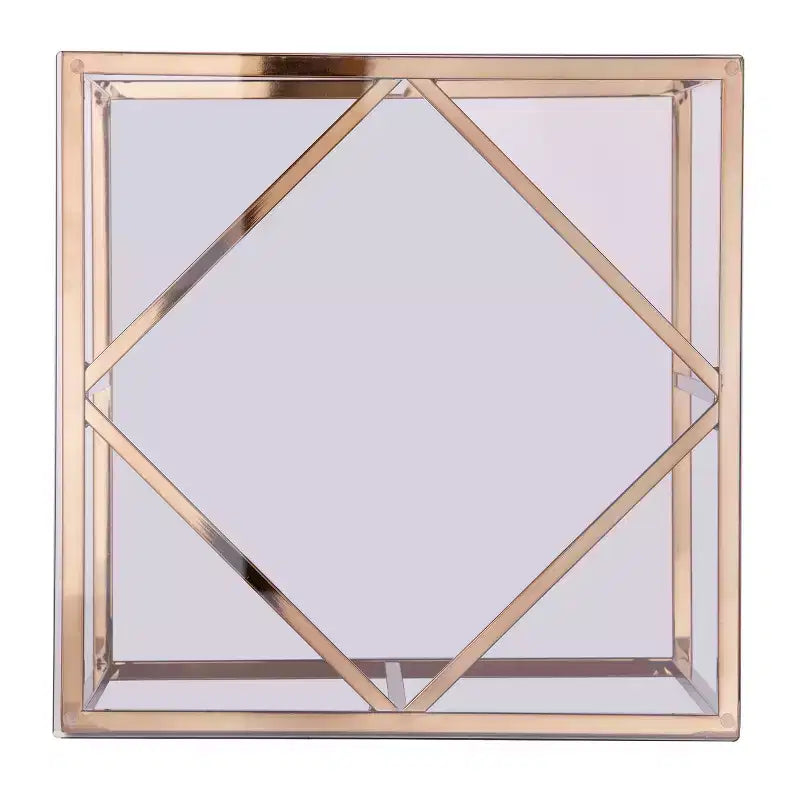 Table d'appoint contemporaine Nicholance avec plateau en verre - Champagne