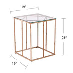 Table d'appoint contemporaine Nicholance avec plateau en verre - Champagne