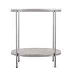 Silas Round Faux Stone End Table - Charcoal - SEI