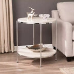 Table d'appoint ronde en fausse pierre Silas - Anthracite