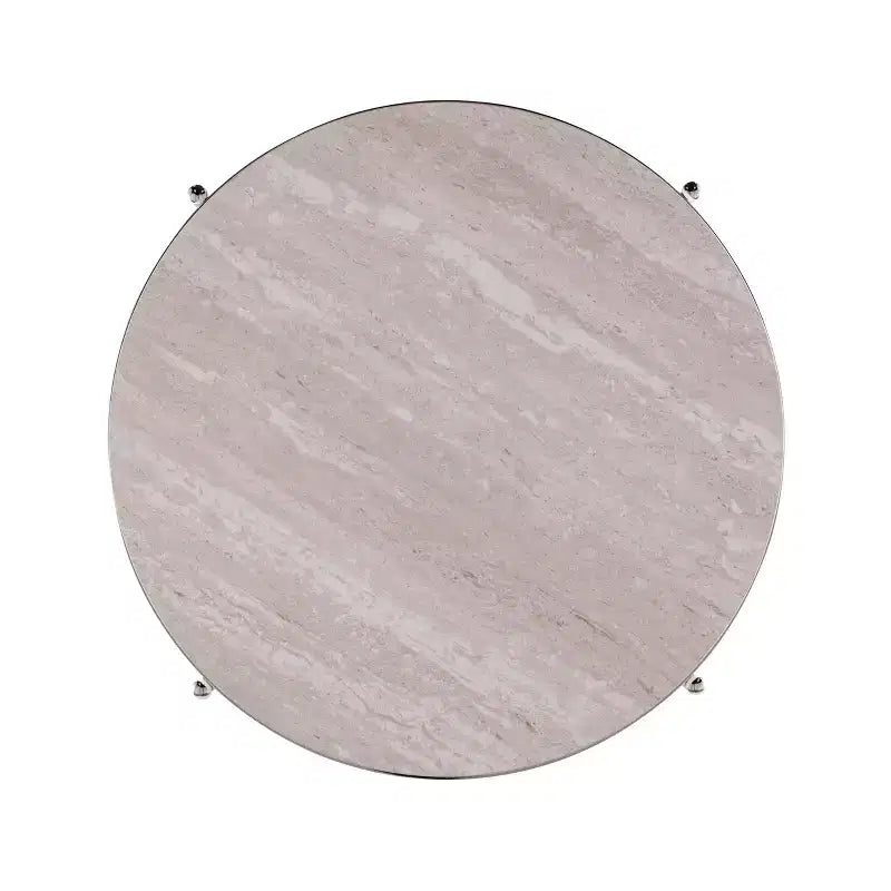 Table d'appoint ronde en fausse pierre Silas - Anthracite