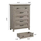 Commode de rangement à 5 tiroirs pour chambre à coucher, commode haute de 105 cm avec rangements indépendants, commode de rangement en bois pour salon, chambre à coucher