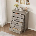 Commode de rangement à 5 tiroirs pour chambre à coucher, commode haute de 105 cm avec rangements indépendants, commode de rangement en bois pour salon, chambre à coucher