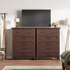 Commode de rangement à 5 tiroirs pour chambre à coucher, commode haute de 105 cm avec rangements indépendants, commode de rangement en bois pour salon, chambre à coucher