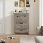 Commode de rangement à 5 tiroirs pour chambre à coucher, commode haute de 105 cm avec rangements indépendants, commode de rangement en bois pour salon, chambre à coucher