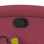 Fauteuil inclinable massant en tissu bordeaux - Inclinaison manuelle, Vibration, Confort rembourré, Poche latérale, Cadre durable