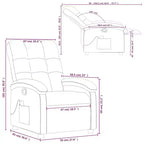 Fauteuil inclinable massant en tissu bordeaux - Inclinaison manuelle, Vibration, Confort rembourré, Poche latérale, Cadre durable