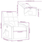Fauteuil inclinable massant en tissu bordeaux - Inclinaison manuelle, Vibration, Confort rembourré, Poche latérale, Cadre durable