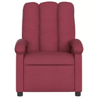 Fauteuil inclinable massant en tissu bordeaux - Inclinaison manuelle, Vibration, Confort rembourré, Poche latérale, Cadre durable
