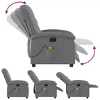 Fauteuil inclinable massant en tissu bordeaux - Inclinaison manuelle, Vibration, Confort rembourré, Poche latérale, Cadre durable