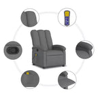 Fauteuil inclinable massant en tissu bordeaux - Inclinaison manuelle, Vibration, Confort rembourré, Poche latérale, Cadre durable