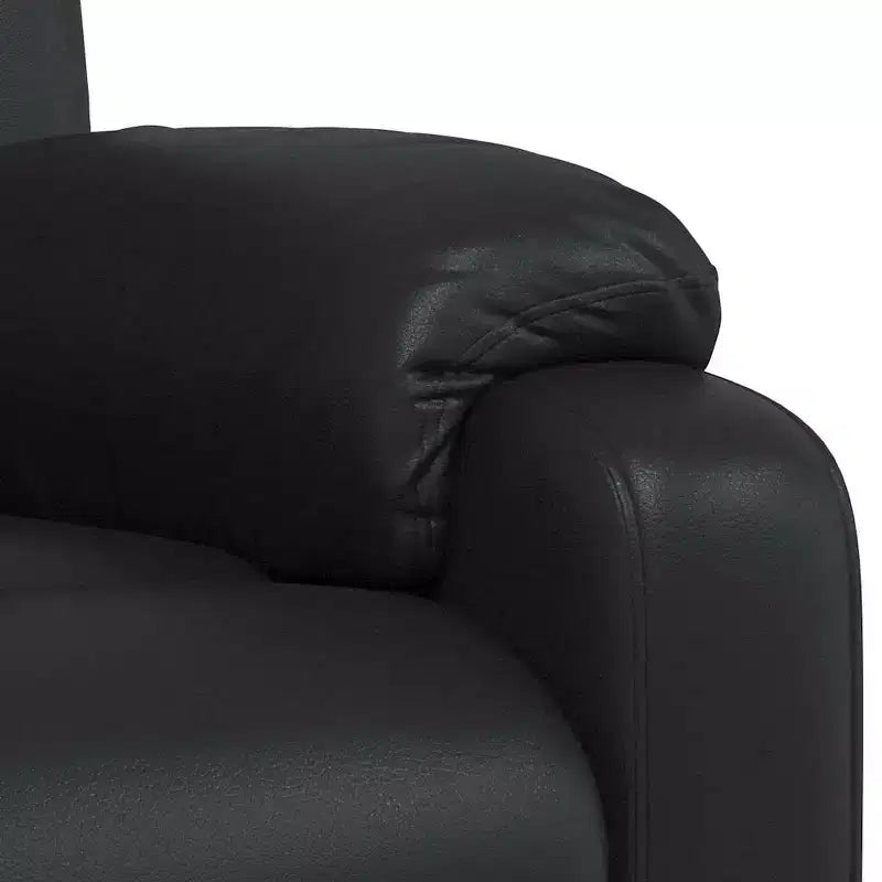 Fauteuil inclinable massant, inclinable réglable avec massage vibrant à 6 points, cuir noir