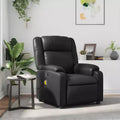 Fauteuil inclinable massant, inclinable réglable avec massage vibrant à 6 points, cuir noir
