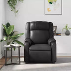 Fauteuil inclinable massant, inclinable réglable avec massage vibrant à 6 points, cuir noir