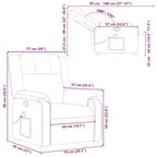 Fauteuil inclinable massant, inclinable réglable avec massage vibrant à 6 points, cuir noir