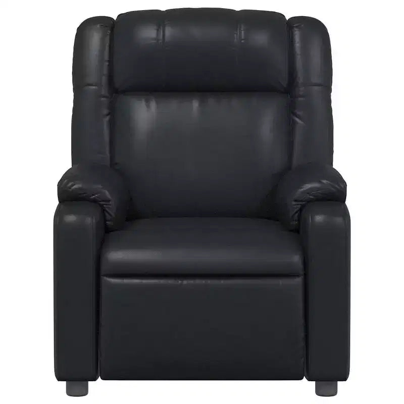 Fauteuil inclinable massant, inclinable réglable avec massage vibrant à 6 points, cuir noir