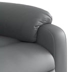 Fauteuil inclinable de massage en cuir pour salon, cinéma maison, massage vibrant à 6 points, dossier et repose-pieds réglables, poche latérale, gris