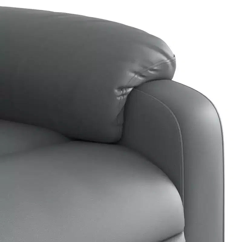 Fauteuil inclinable de massage en cuir pour salon, cinéma maison, massage vibrant à 6 points, dossier et repose-pieds réglables, poche latérale, gris