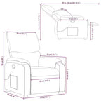 Fauteuil inclinable de massage en cuir pour salon, cinéma maison, massage vibrant à 6 points, dossier et repose-pieds réglables, poche latérale, gris