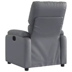 Fauteuil inclinable de massage en cuir pour salon, cinéma maison, massage vibrant à 6 points, dossier et repose-pieds réglables, poche latérale, gris