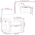 Fauteuil inclinable électrique pour personnes âgées - Fauteuil en tissu réglable, vert foncé, avec inclinaison motorisée, rembourrage confort, poche latérale