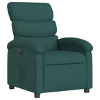Fauteuil inclinable électrique pour personnes âgées - Fauteuil en tissu réglable, vert foncé, avec inclinaison motorisée, rembourrage confort, poche latérale