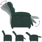 Fauteuil inclinable électrique pour personnes âgées - Fauteuil en tissu réglable, vert foncé, avec inclinaison motorisée, rembourrage confort, poche latérale