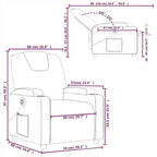 Fauteuil relax massant électrique - Fauteuil inclinable réglable en similicuir crème avec porte-gobelets pour salon/bureau