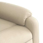 Fauteuil inclinable de massage électrique en tissu crème - Dossier et repose-pieds auto-ajustables, massage par vibration, rembourrage confortable