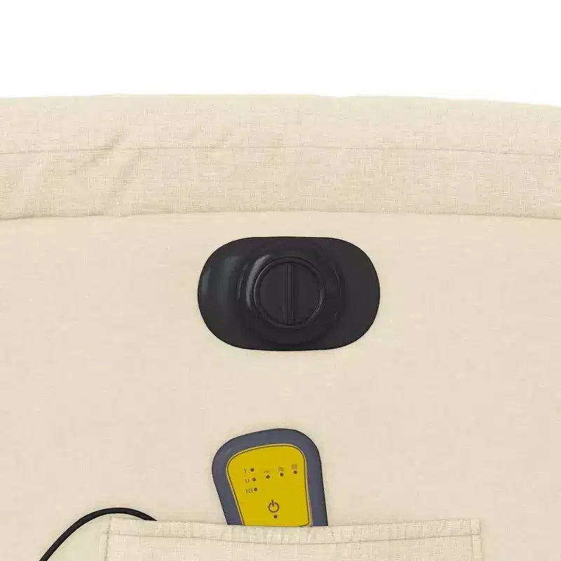 Fauteuil inclinable de massage électrique en tissu crème - Dossier et repose-pieds auto-ajustables, massage par vibration, rembourrage confortable