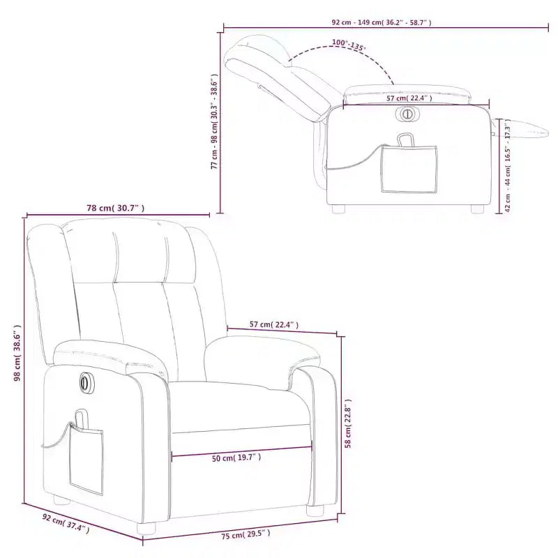 Fauteuil inclinable de massage électrique en tissu crème - Dossier et repose-pieds auto-ajustables, massage par vibration, rembourrage confortable