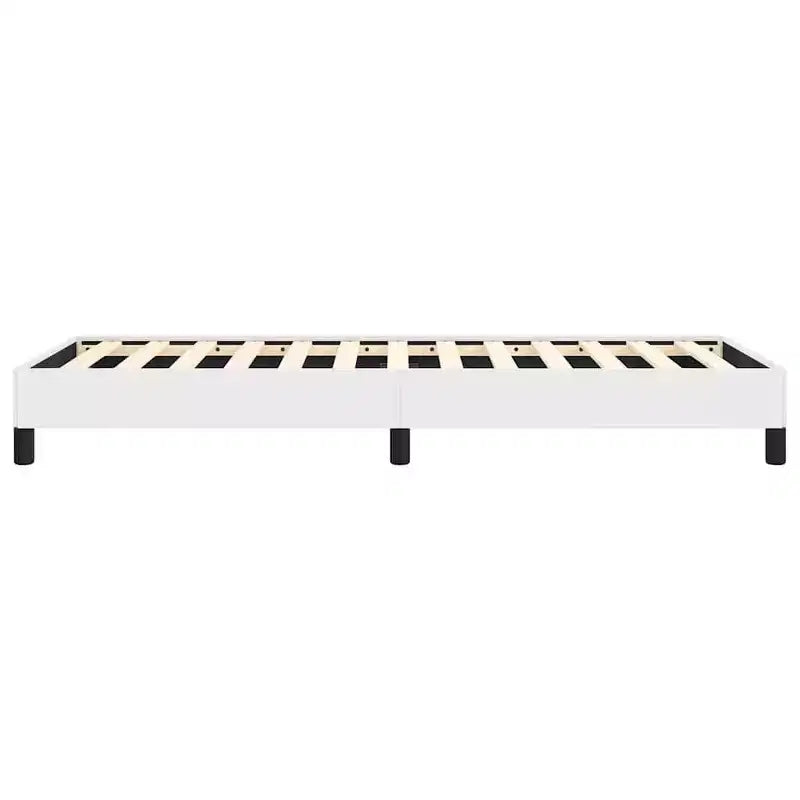 Cadre de Lit Twin XL, Cadre de Lit Plateforme Rembourré en Faux Cuir, Blanc, Sans Matelas