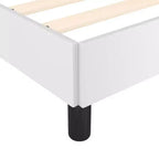 Cadre de Lit Twin XL, Cadre de Lit Plateforme Rembourré en Faux Cuir, Blanc, Sans Matelas