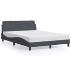 vidaXL Bed Frame with Headboard Platform Foundation Bedroom Furniture Velvet - Dark Gray Full
