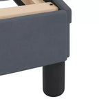 Cadre de lit avec tête de lit Plateforme Meubles de chambre Velours - Gris Foncé Double